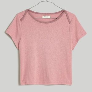 Madewell Contrast-Bib Crop Tee